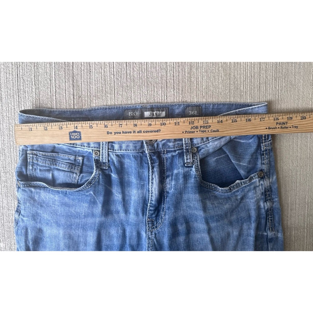 BKE Jake Bootleg Jeans Men's 36L Light Wash Denim Bootcut Stretch - Picture 4 of 12